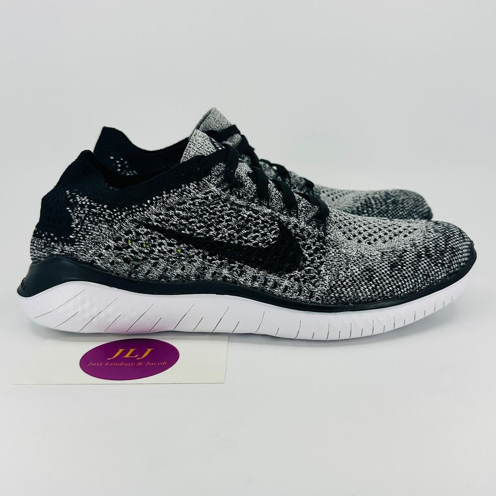 Nike Women's Free RN Flyknit 2018 Running Shoes 'Oreo' 942839-101 Size 6.5